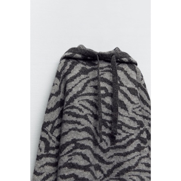 NWT Zara ANIMAL JACQUARD WOOL AND ALPACA BLEND SWEATSHIRT - Picture 5 of 7